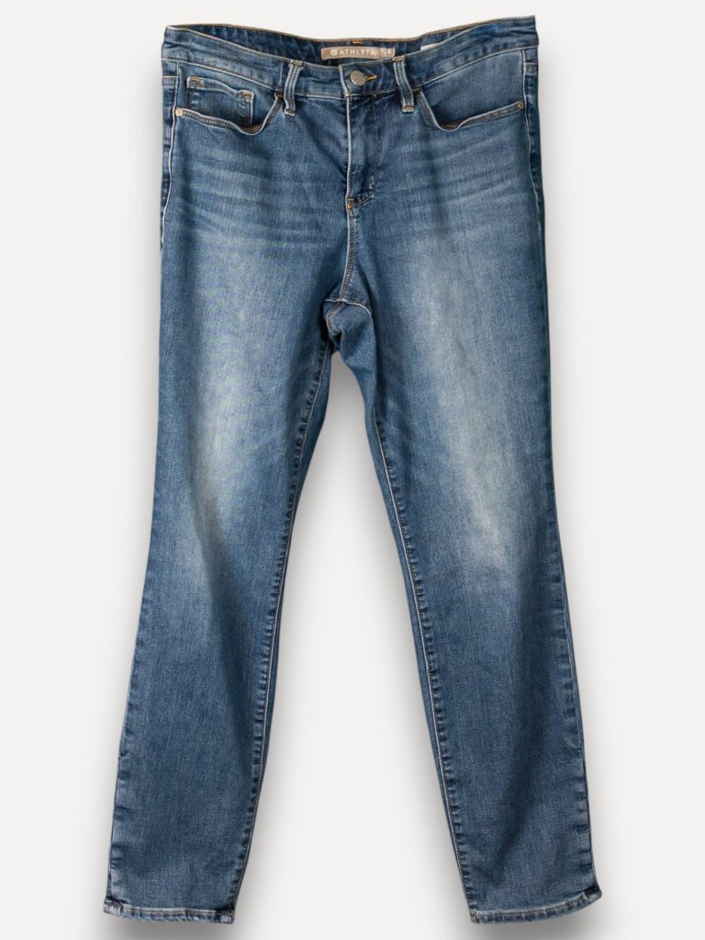 Athleta Sculptek Skinny Jeans Size 8 Azur Wash High-Rise Denim EUC